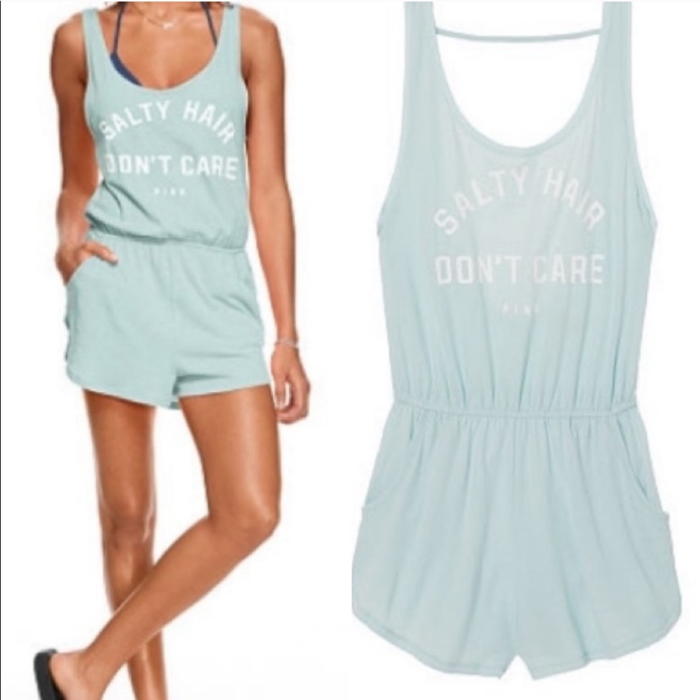 PINK VS Salty hair don’t care cotton blend romper